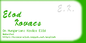 elod kovacs business card